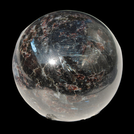 Astrophyllite Garnet sphere 61mm 367g - Rocks and Things Store