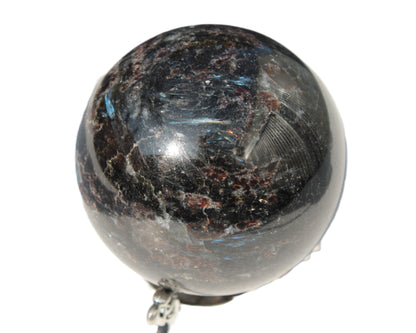 Astrophyllite Garnet sphere 61mm 367g Rocks and Things