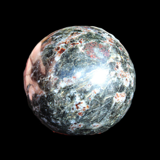 Astrophyllite sphere 64mm 417g in sunlight - Rocks and Things Store