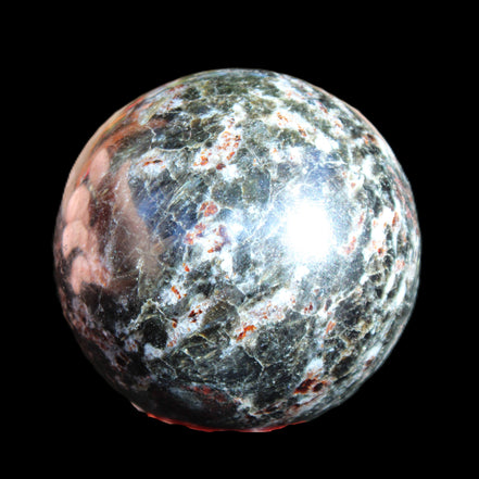 Astrophyllite sphere 64mm 417g in sunlight - Rocks and Things Store