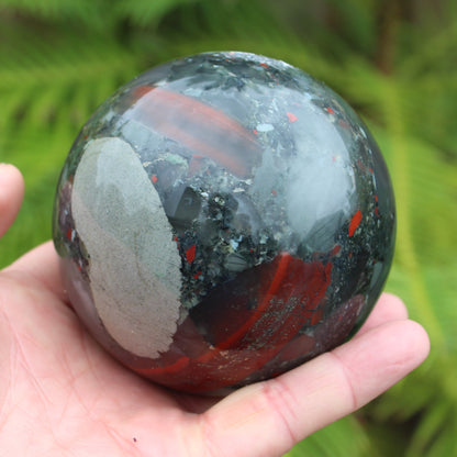 African Bloodstone sphere 89mm 1001g