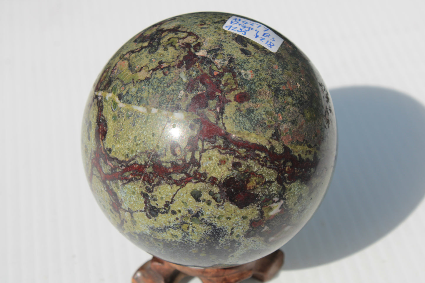 Dragons Blood Stone sphere 83mm 928g Rocks and Things