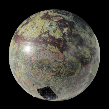 Dragons Blood Stone sphere 83mm 928g in sunlight - Rocks and Things Store