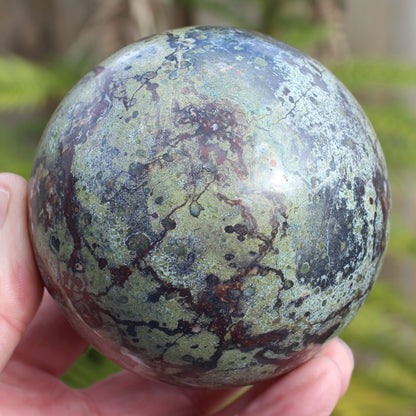 Dragons Blood Stone sphere 83mm 928g Rocks and Things