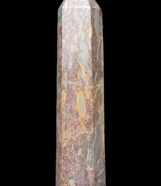 Bamboo Leaf Jasper obelisk 5660g Rocks and Things