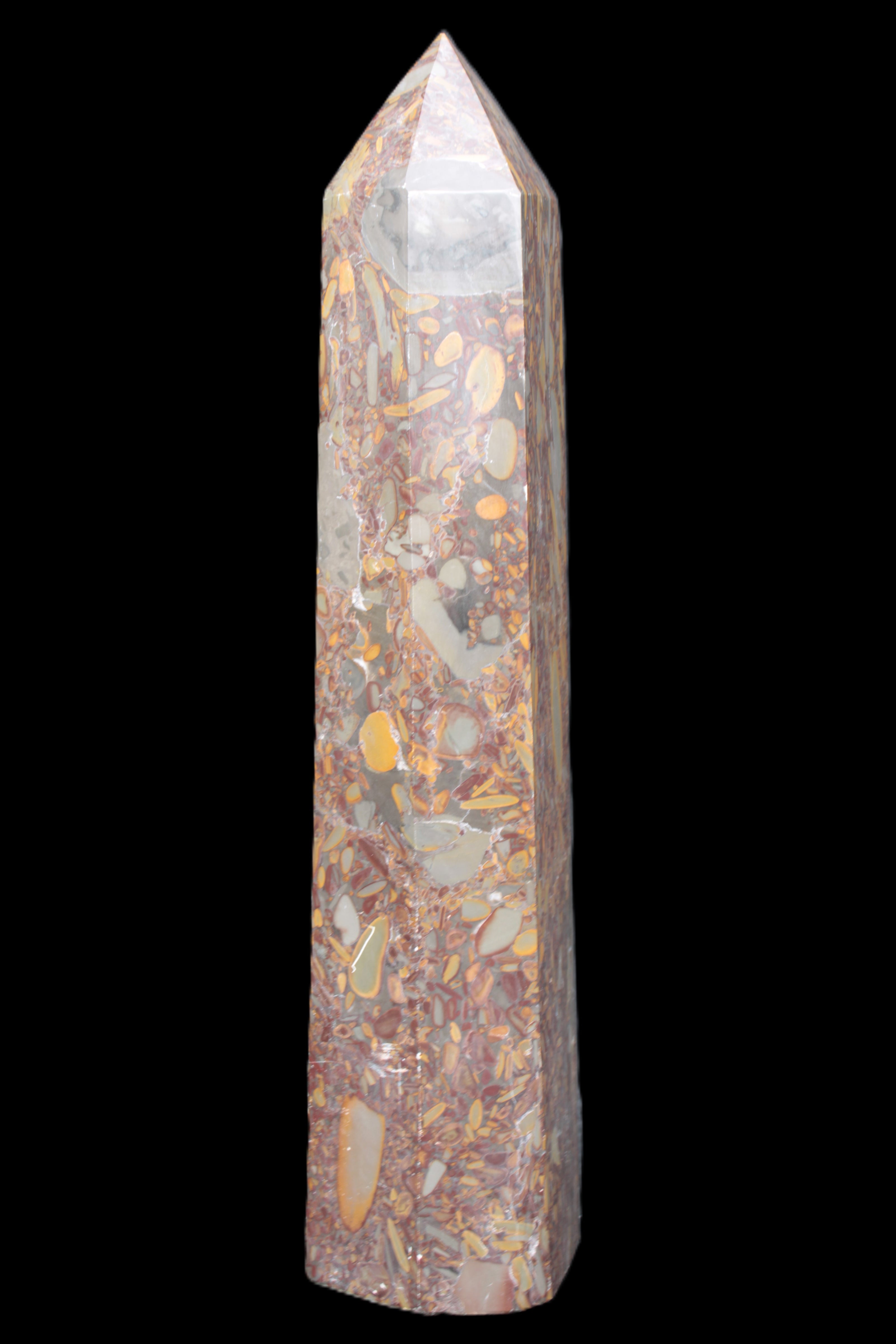 Bamboo Leaf Jasper obelisk 5660g Rocks and Things