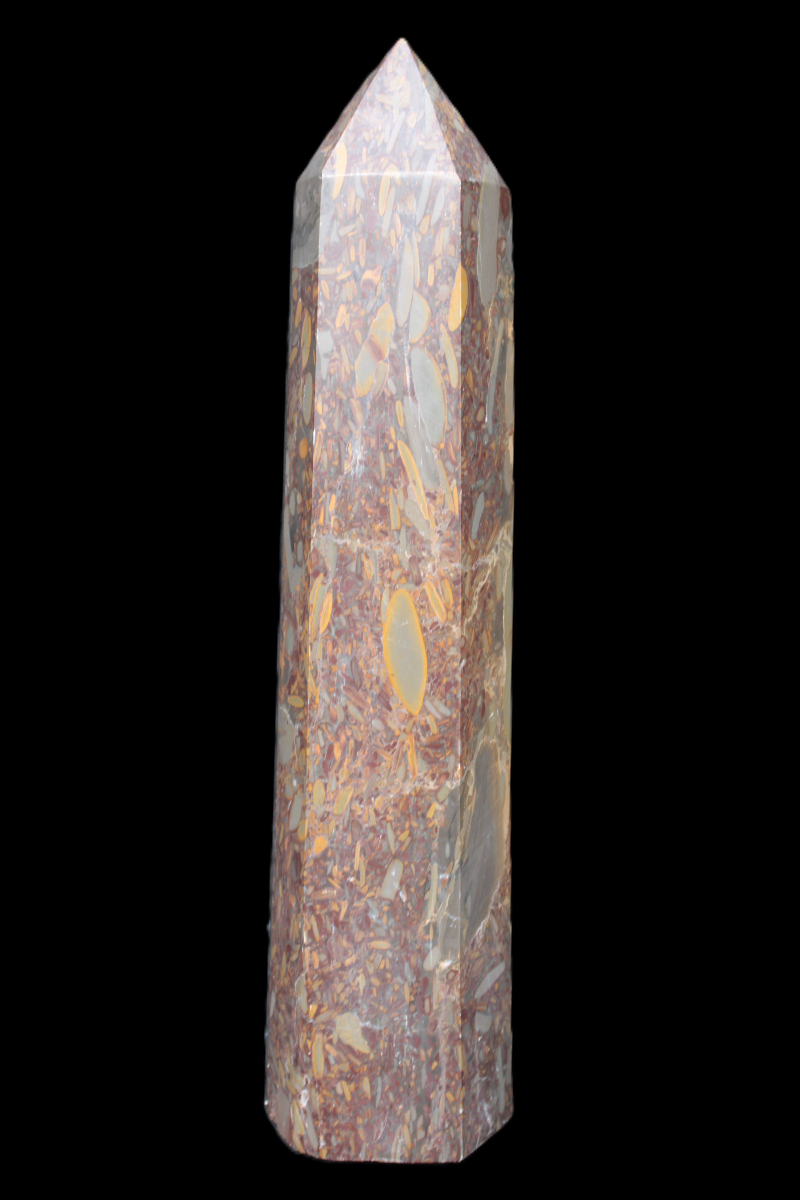Bamboo Leaf Jasper obelisk 5660g Rocks and Things