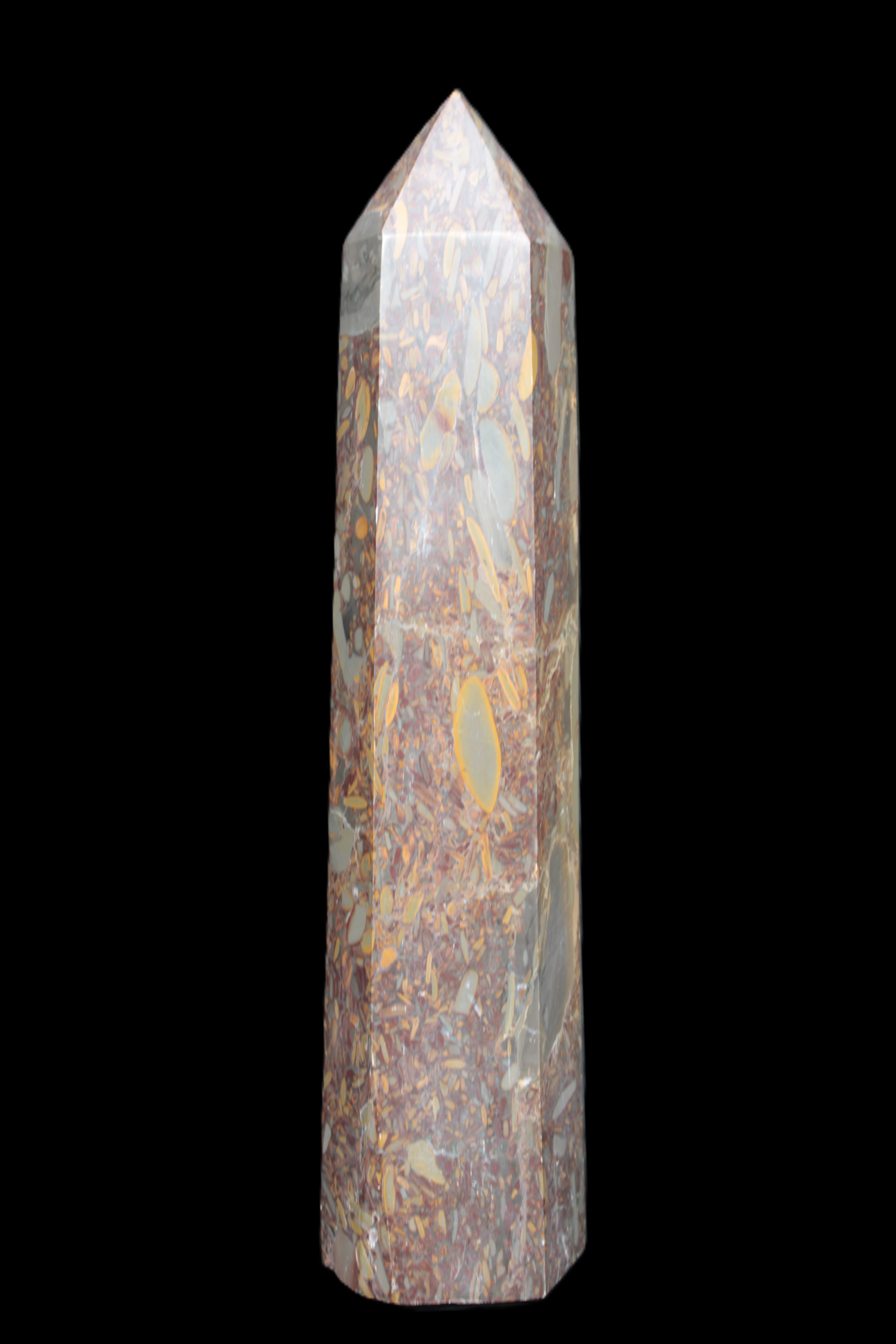 Bamboo Leaf Jasper obelisk 5660g Rocks and Things