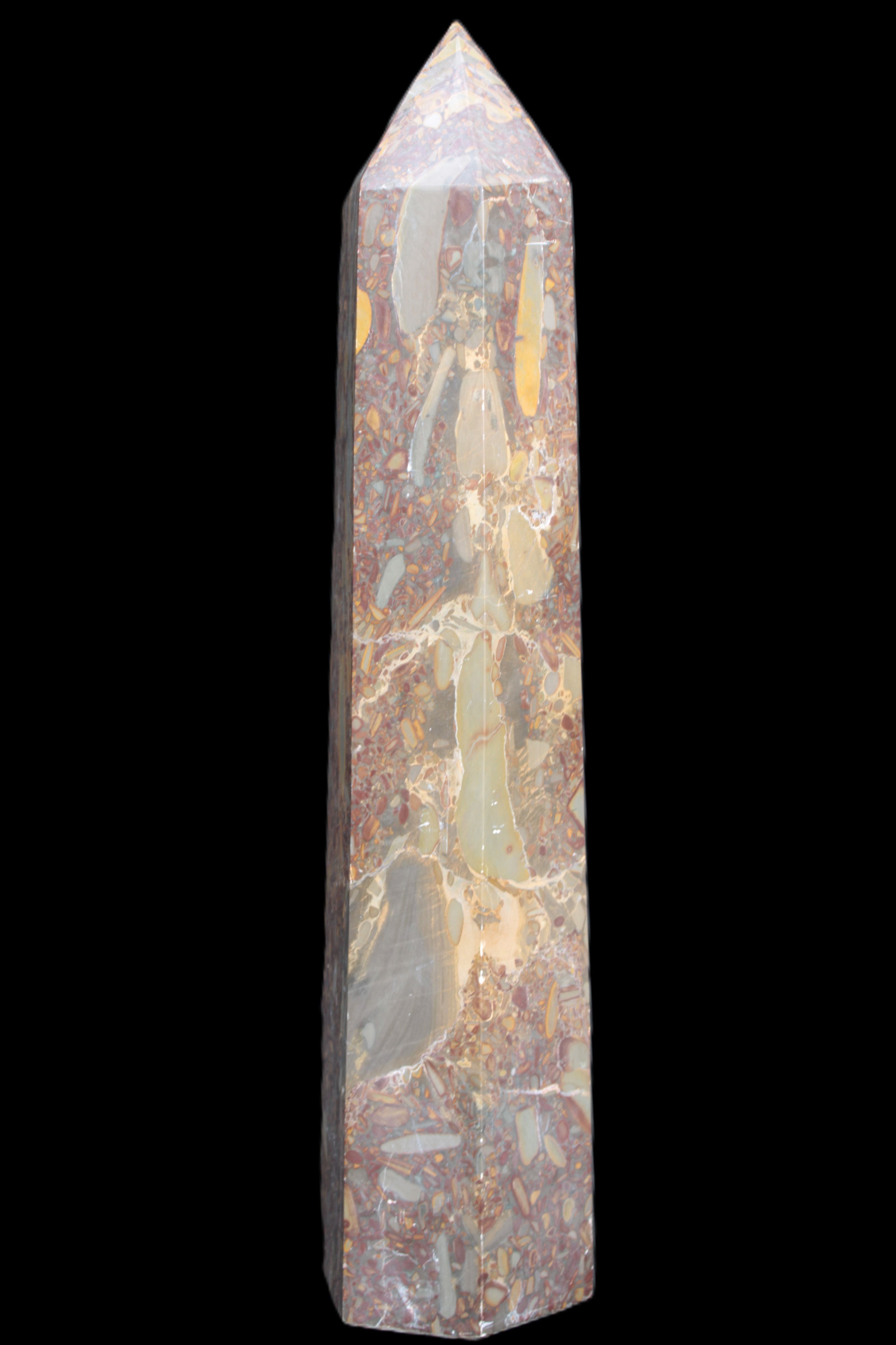 Bamboo Leaf Jasper obelisk 5660g Rocks and Things