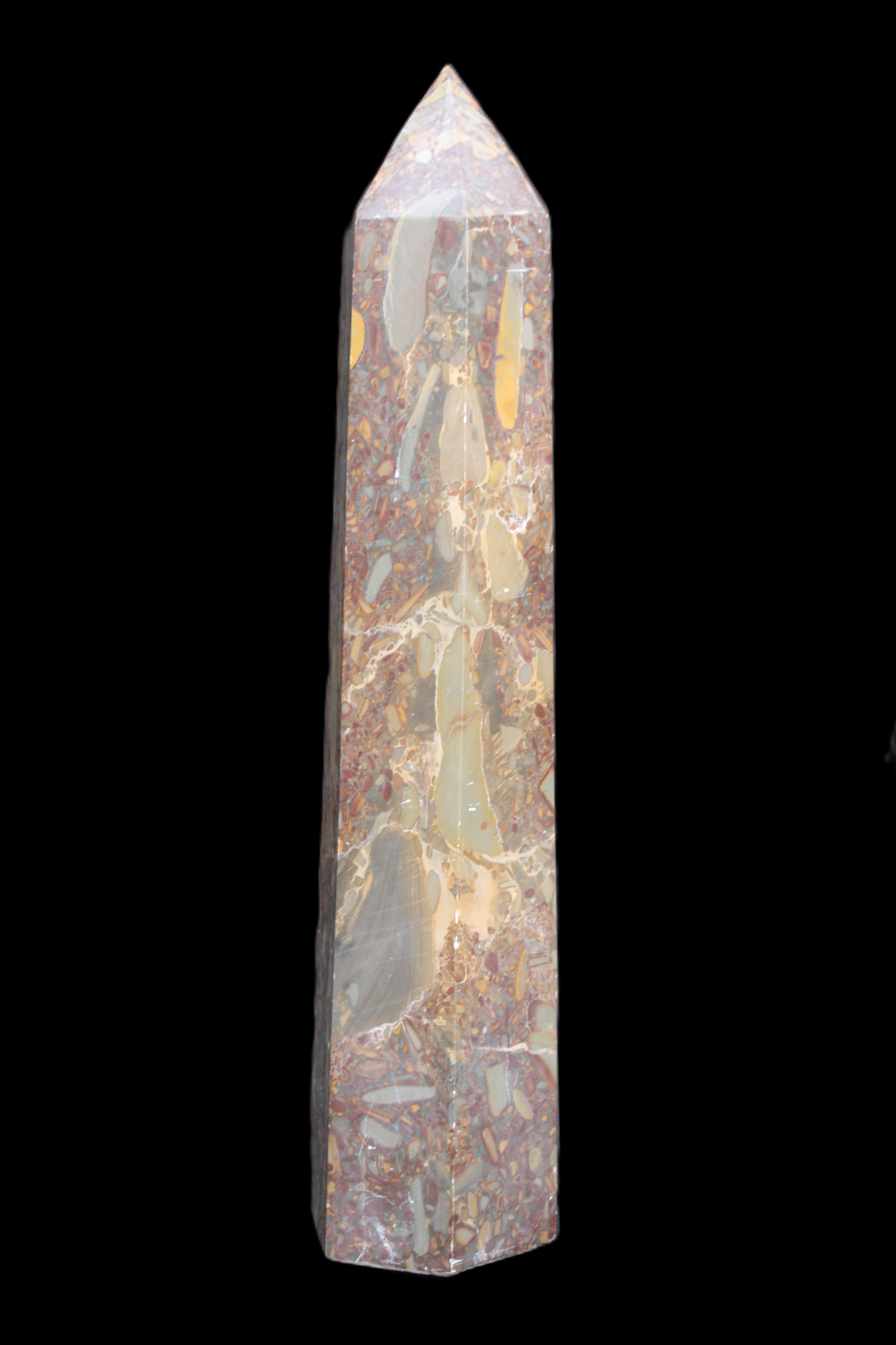 Bamboo Leaf Jasper obelisk 5660g Rocks and Things