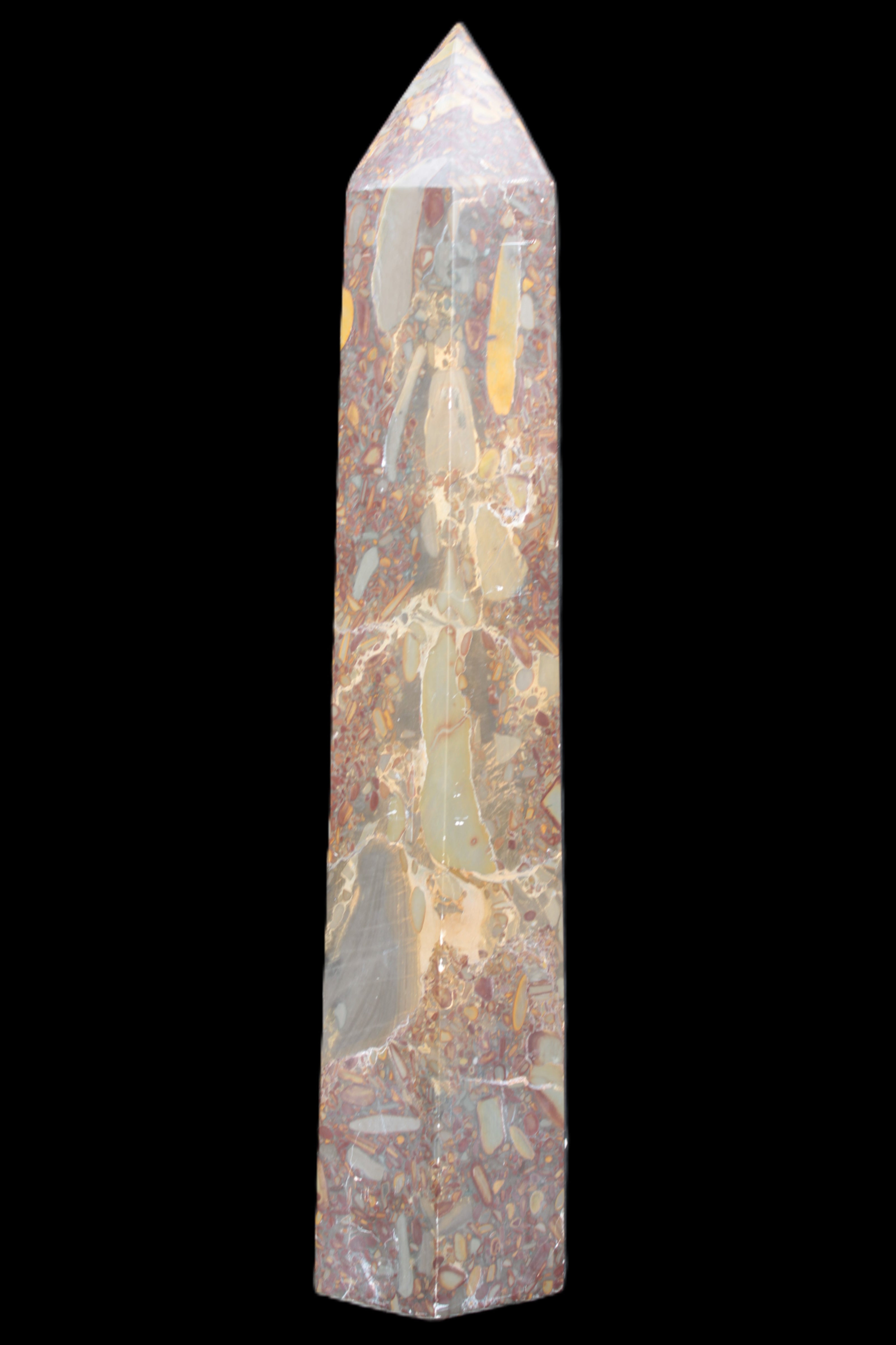 Bamboo Leaf Jasper obelisk 5660g Rocks and Things
