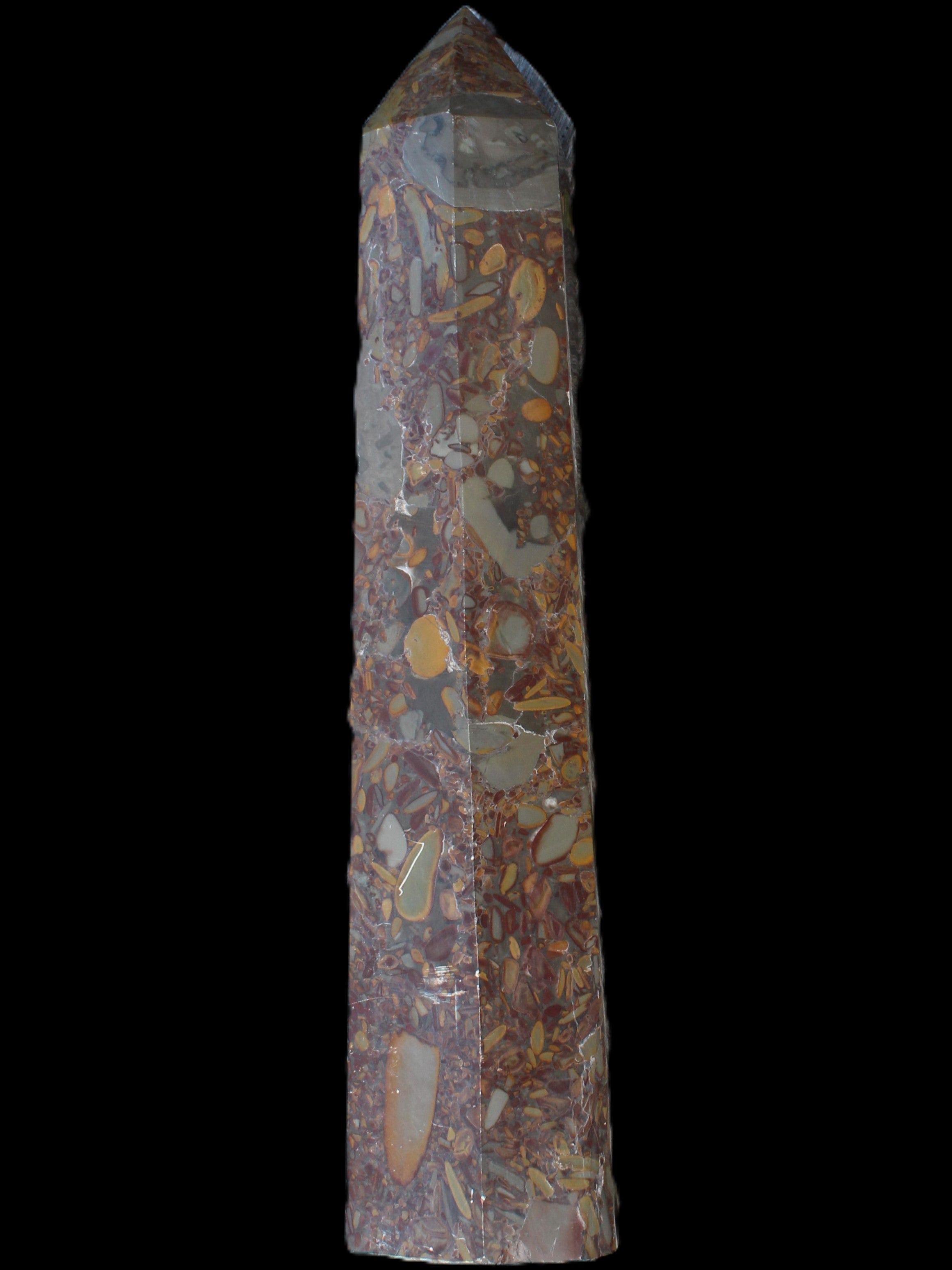 Bamboo Leaf Jasper obelisk 5660g Rocks and Things