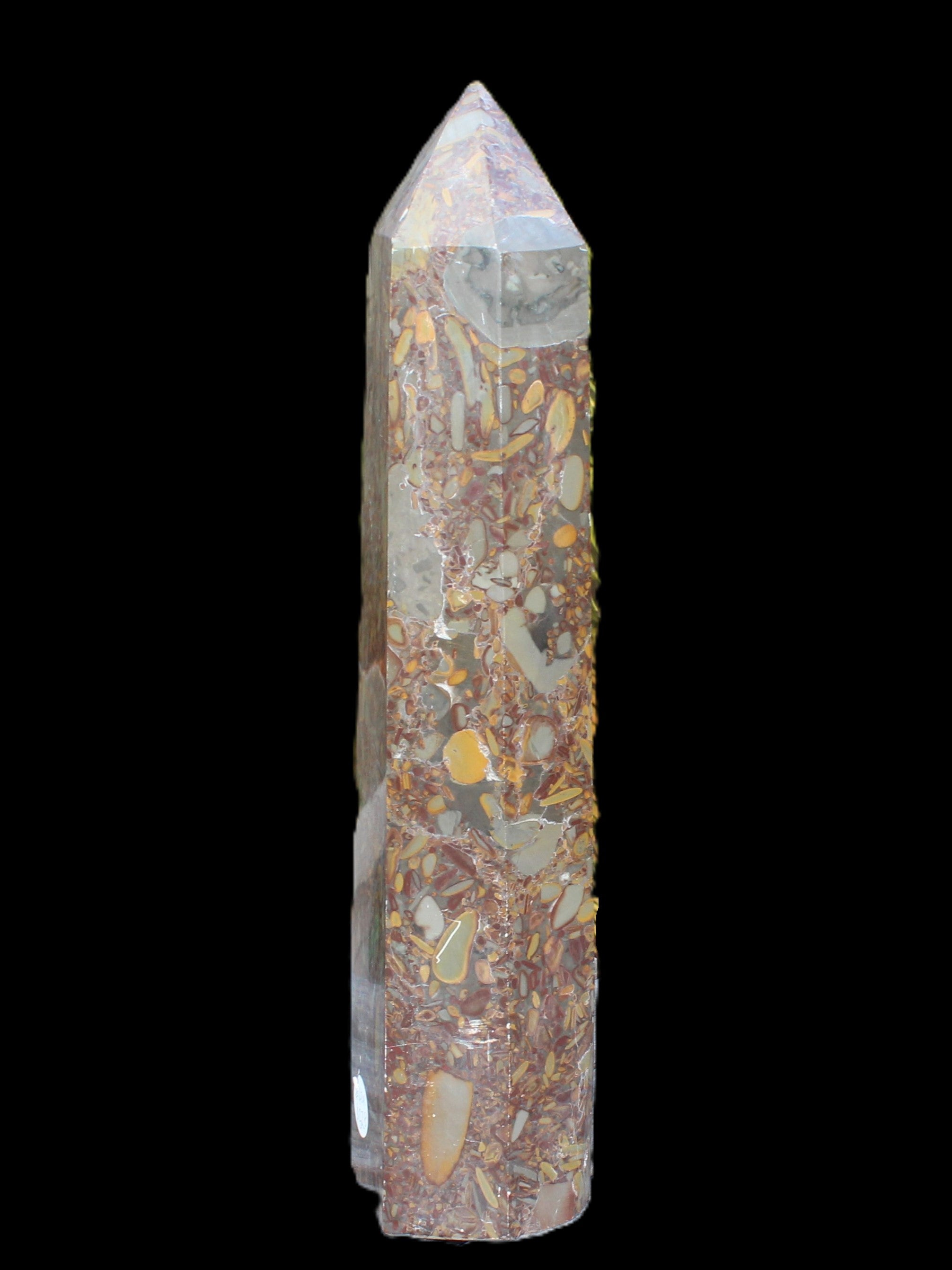 Bamboo Leaf Jasper obelisk 5660g Rocks and Things