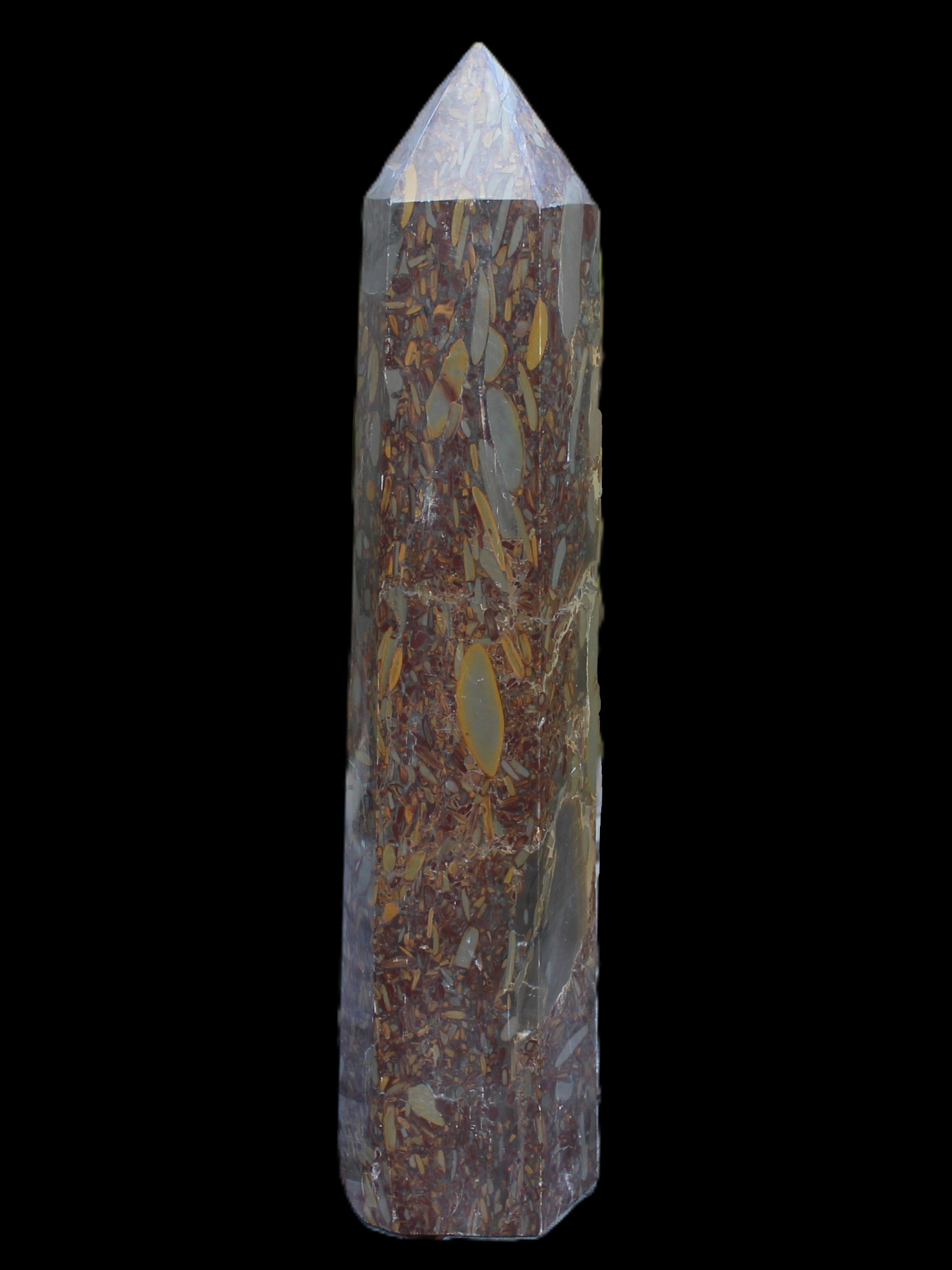 Bamboo Leaf Jasper obelisk 5660g Rocks and Things