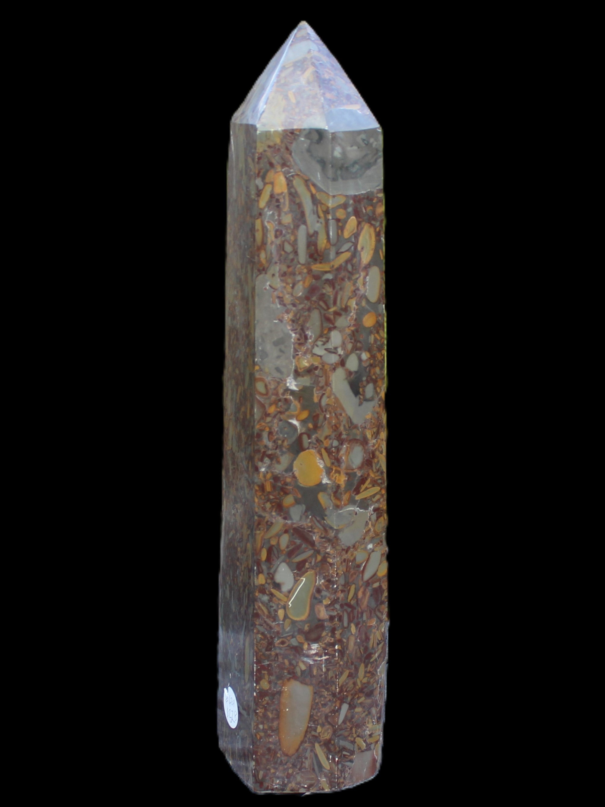 Bamboo Leaf Jasper obelisk 5660g Rocks and Things