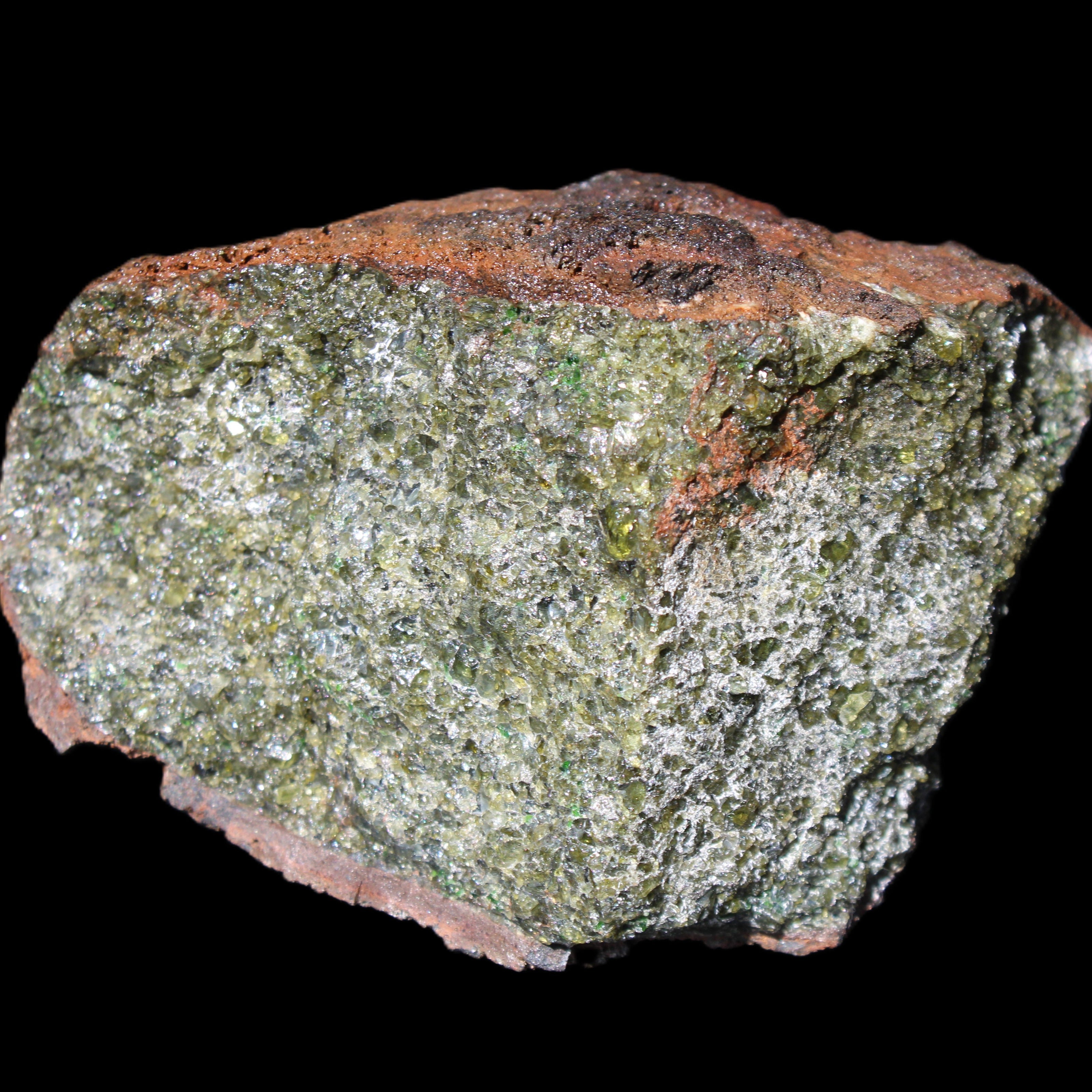 Olivine pyroclastic volcanic bomb from Central Victoria 116*81*65mm 930g in sunlight - Rocks and Things Store