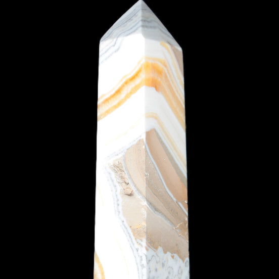 Grass Flower stone obelisk 512g in sunlight - Rocks and Things Store