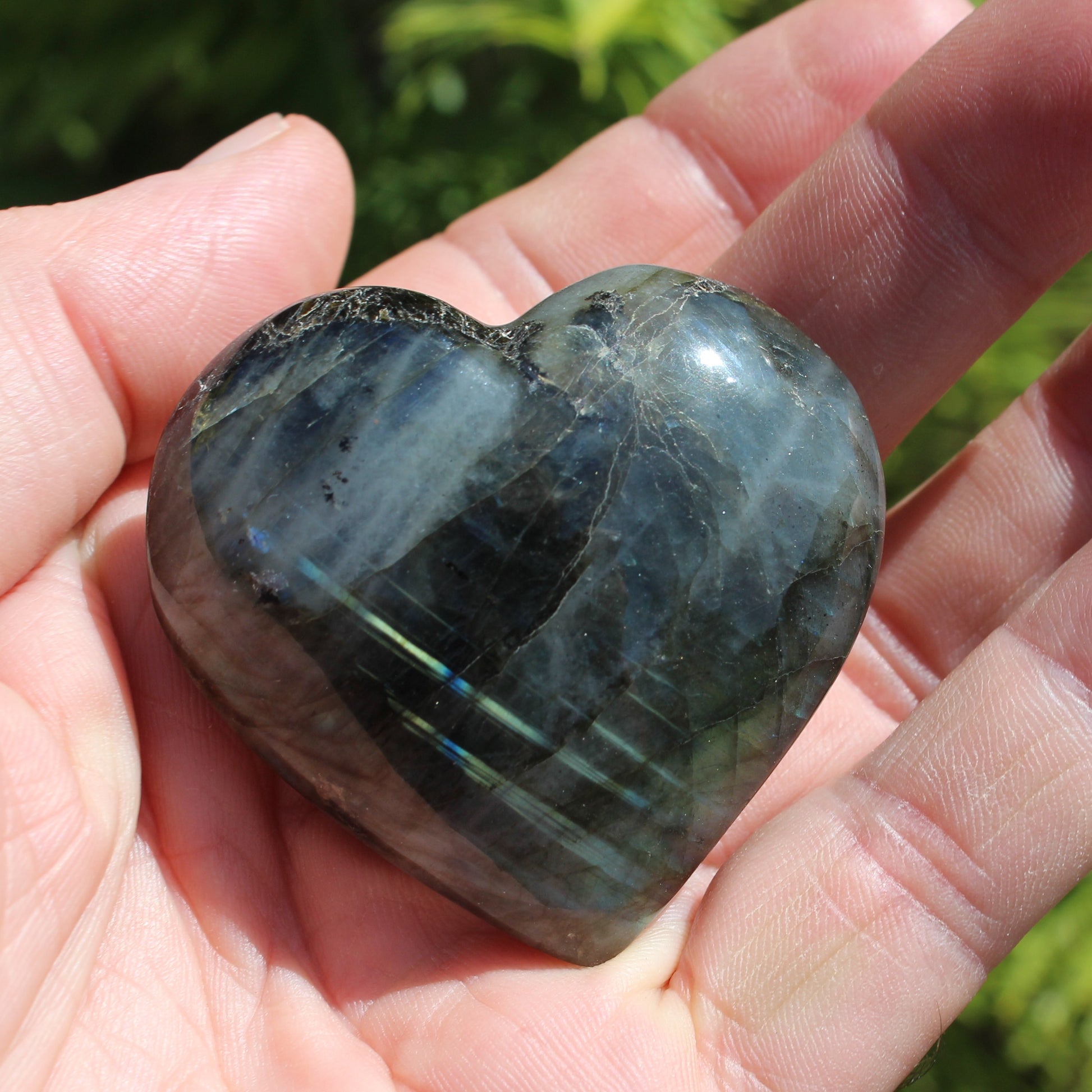 Labradorite heart 76g Rocks and Things