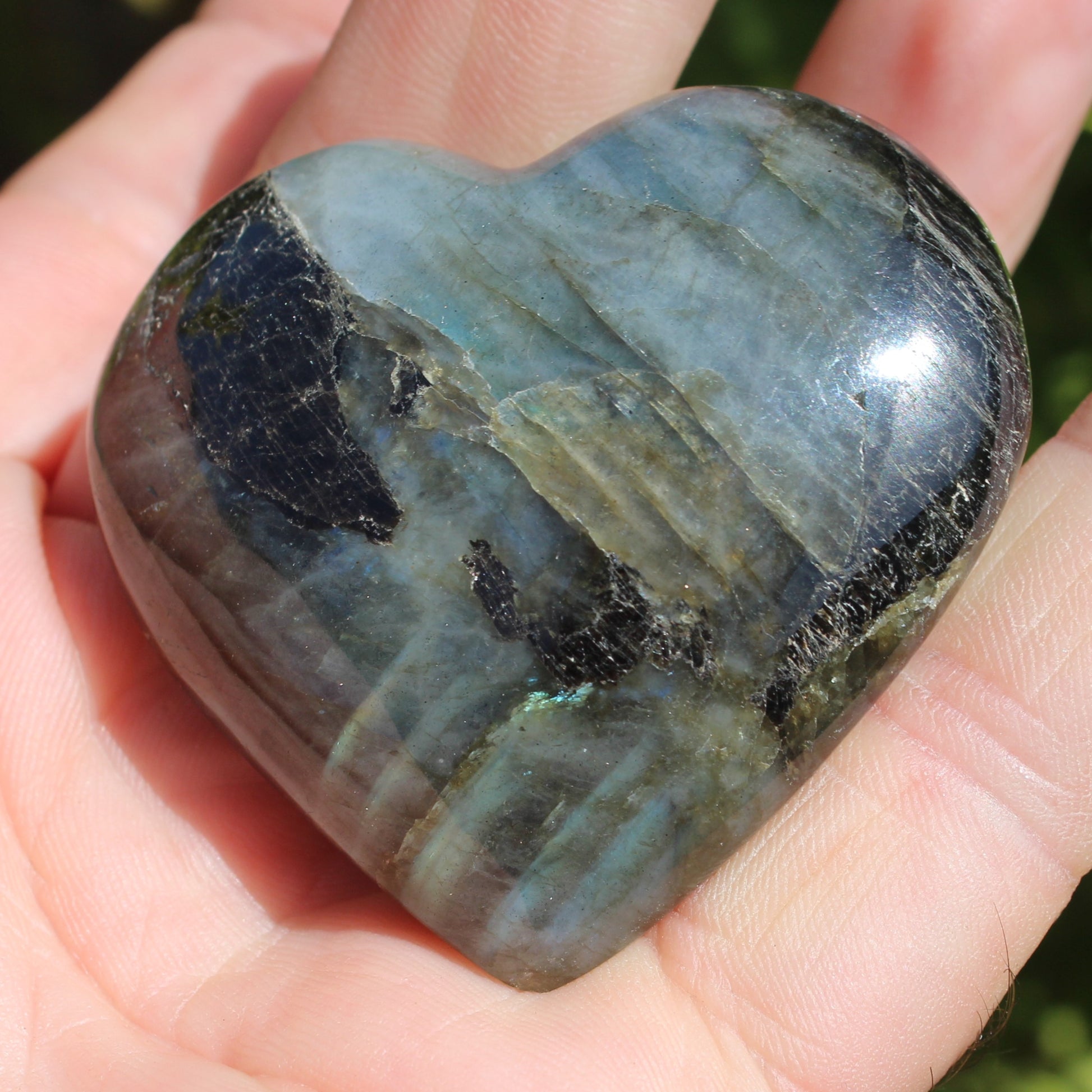 Labradorite heart 76g Rocks and Things