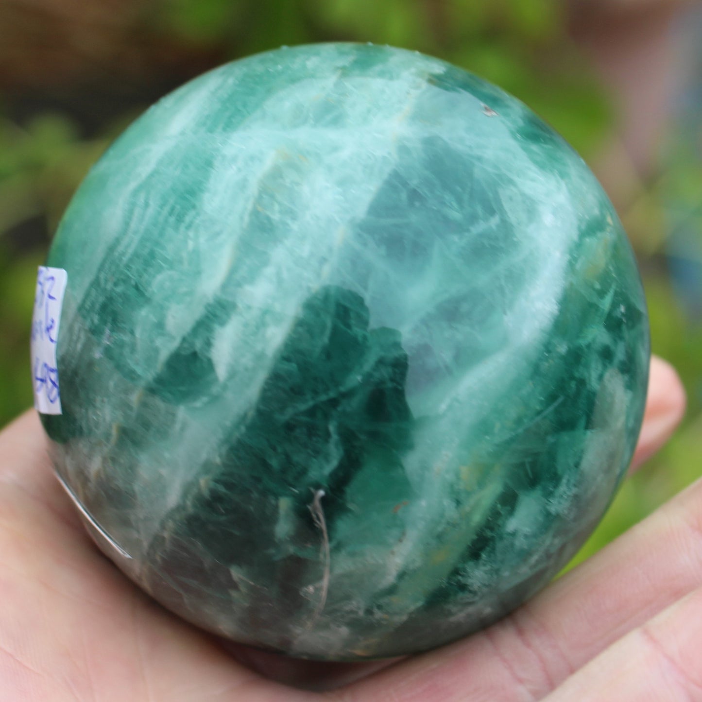 Green Fluorite sphere 606g