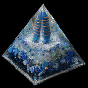 Orgone pyramid blue 112g in sunlight - Rocks and Things Store