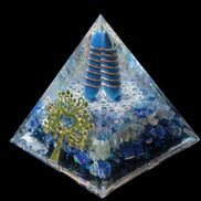 Orgone pyramid blue 112g in sunlight - Rocks and Things Store