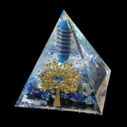 Orgone pyramid blue 112g in sunlight - Rocks and Things Store