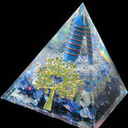 Orgone pyramid blue 112g in sunlight - Rocks and Things Store