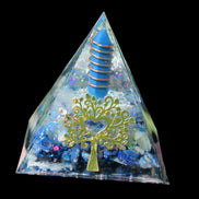 Orgone pyramid blue 112g in sunlight - Rocks and Things Store