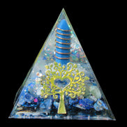 Orgone pyramid blue 112g in sunlight - Rocks and Things Store