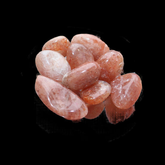 Golden Sunstone 8 tiny polished stones from  Arusha, Tanziania 6-9g in sunshine - Rocks and Things Store