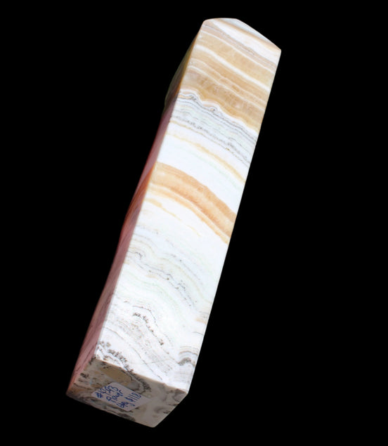 Grass Flower Calcite obelisk 649g in sunlight - Rocks and THings Store