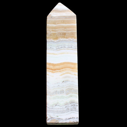 Grass Flower Calcite obelisk 649g in sunlight - Rocks and THings Store