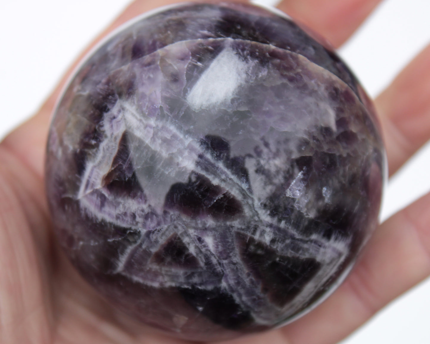 Chevron Fantasy Amethyst sphere 508g Rocks and Things