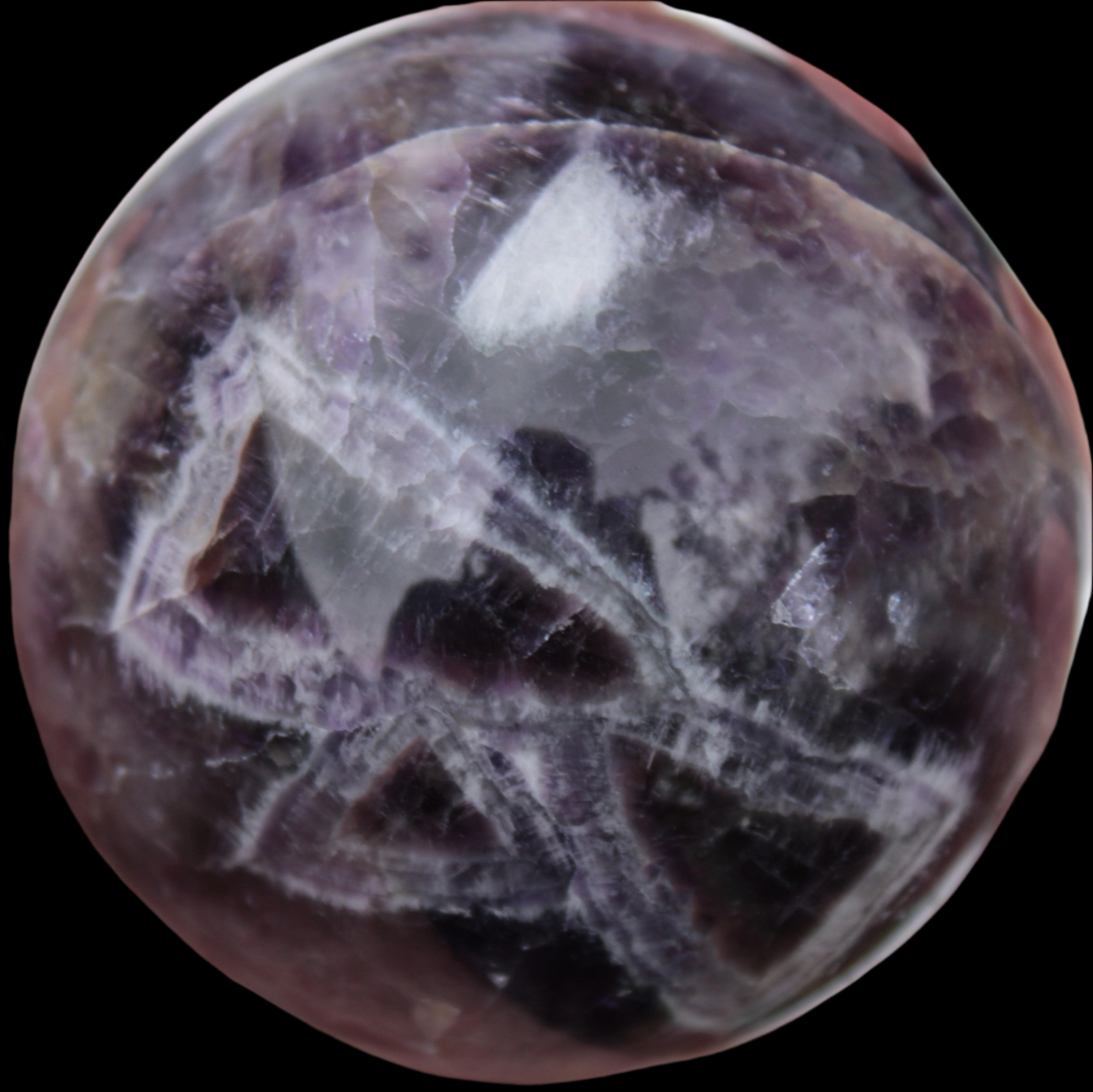 Chevron Fantasy Amethyst sphere 508g -  Rocks and Things Store