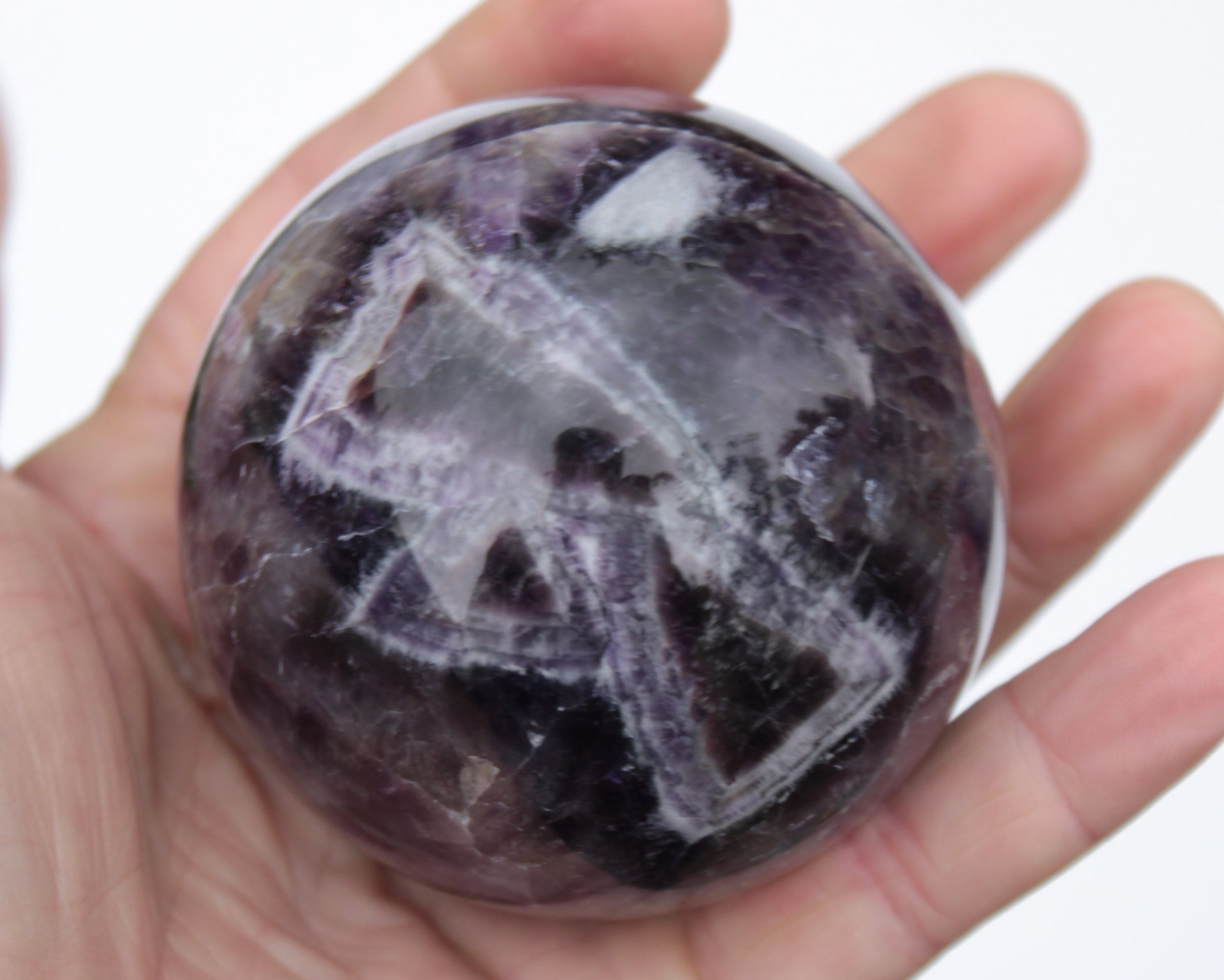 Chevron Fantasy Amethyst sphere 508g Rocks and Things