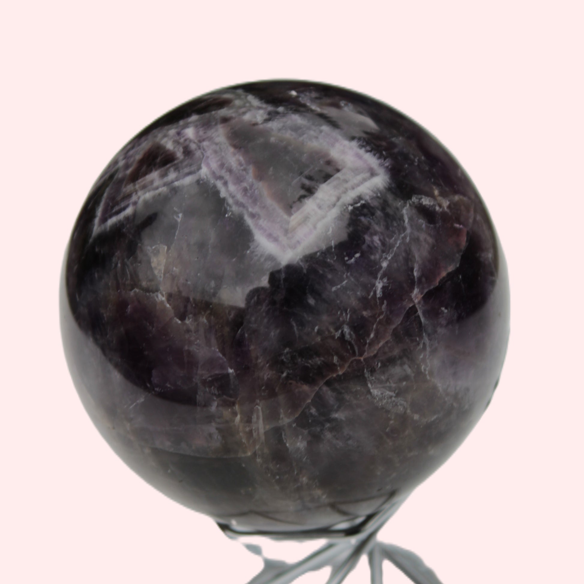 Chevron Fantasy Amethyst sphere 508g Rocks and Things