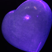 Celestite heart 542g in UV light - Rocks and Things Store