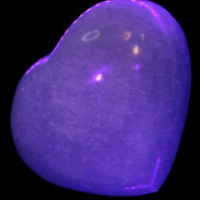Celestite heart 542g in UV light - Rocks and Things Store