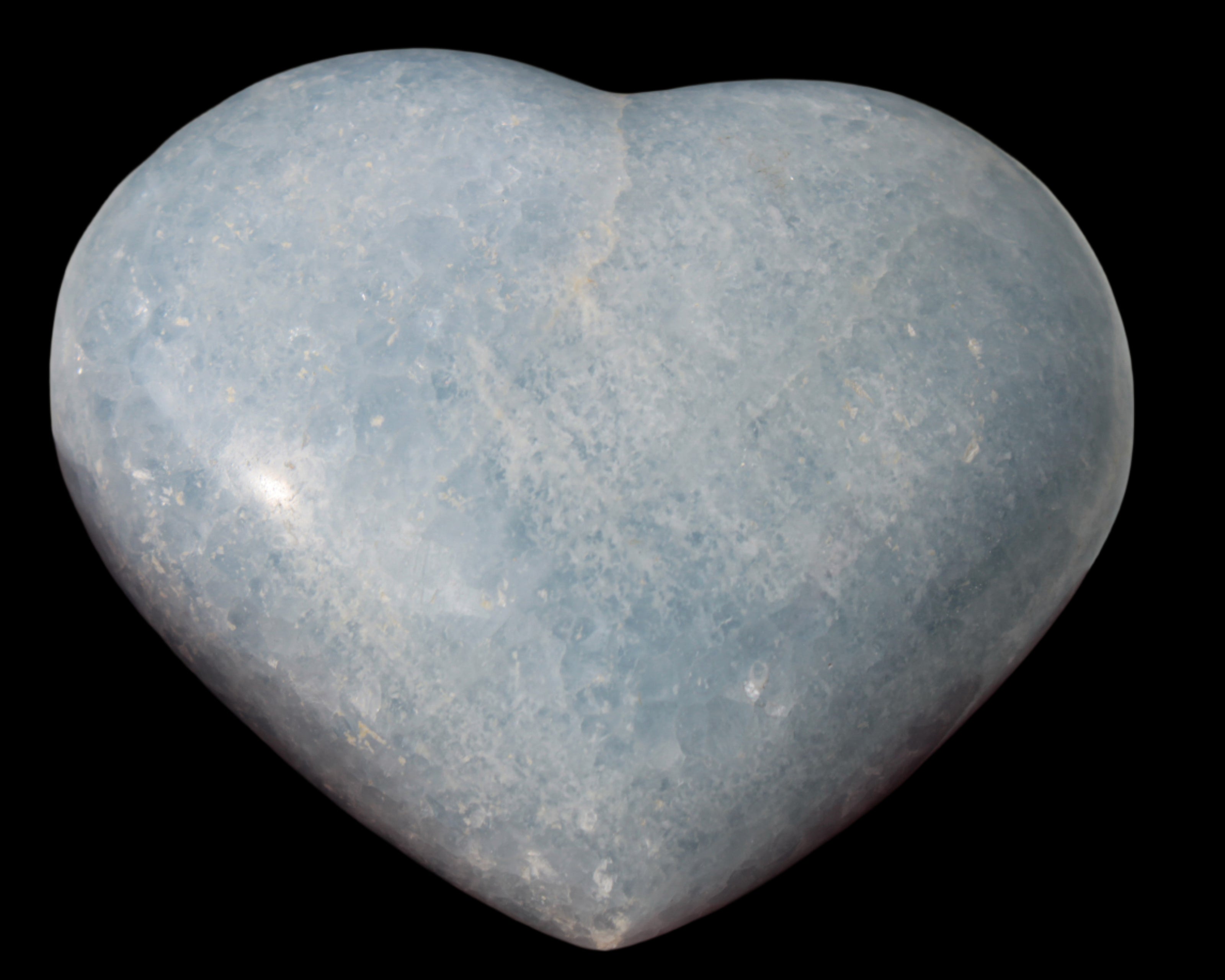 Celestite heart 542g - Rocks and Things Store