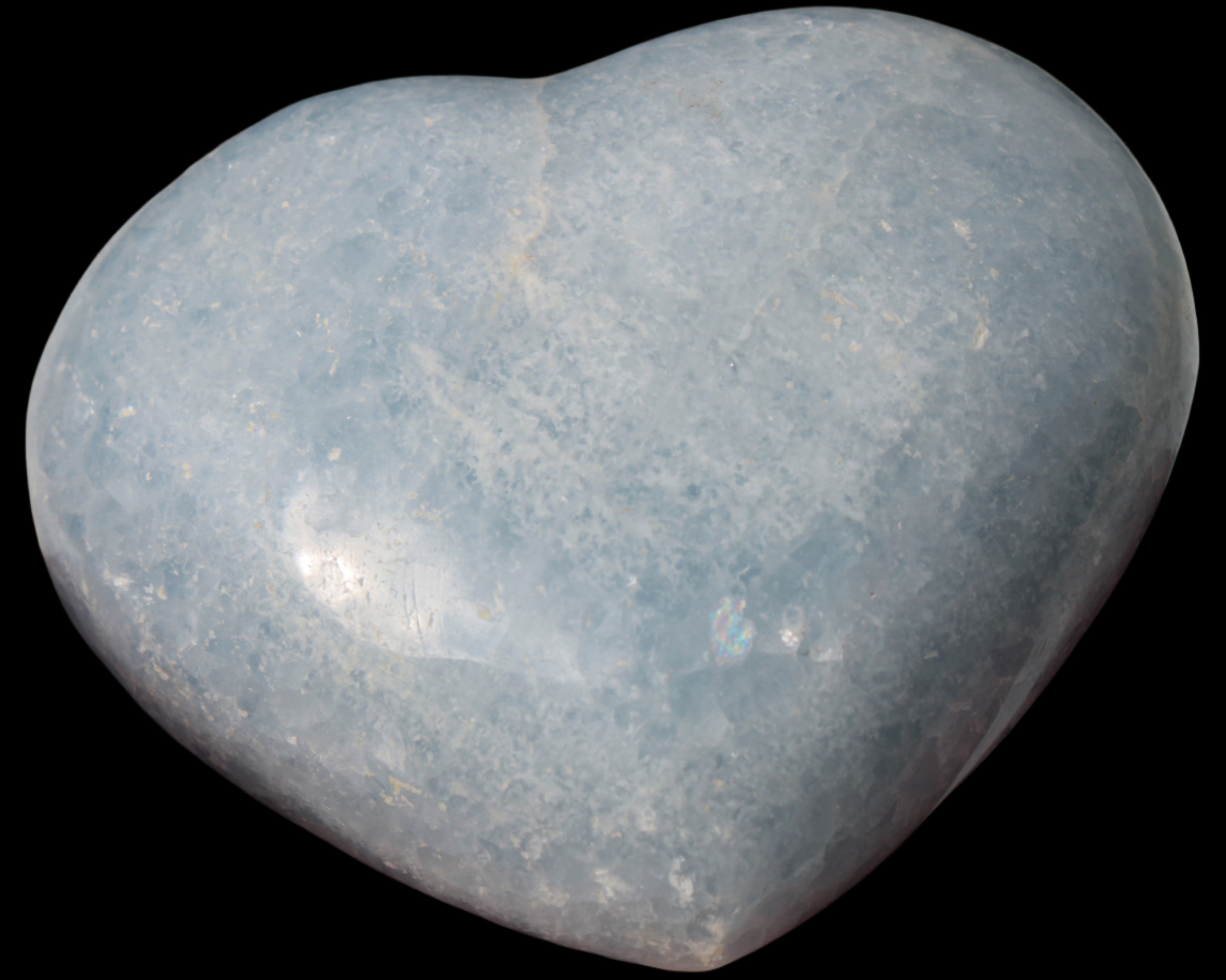 Celestite heart 542g - Rocks and Things Store