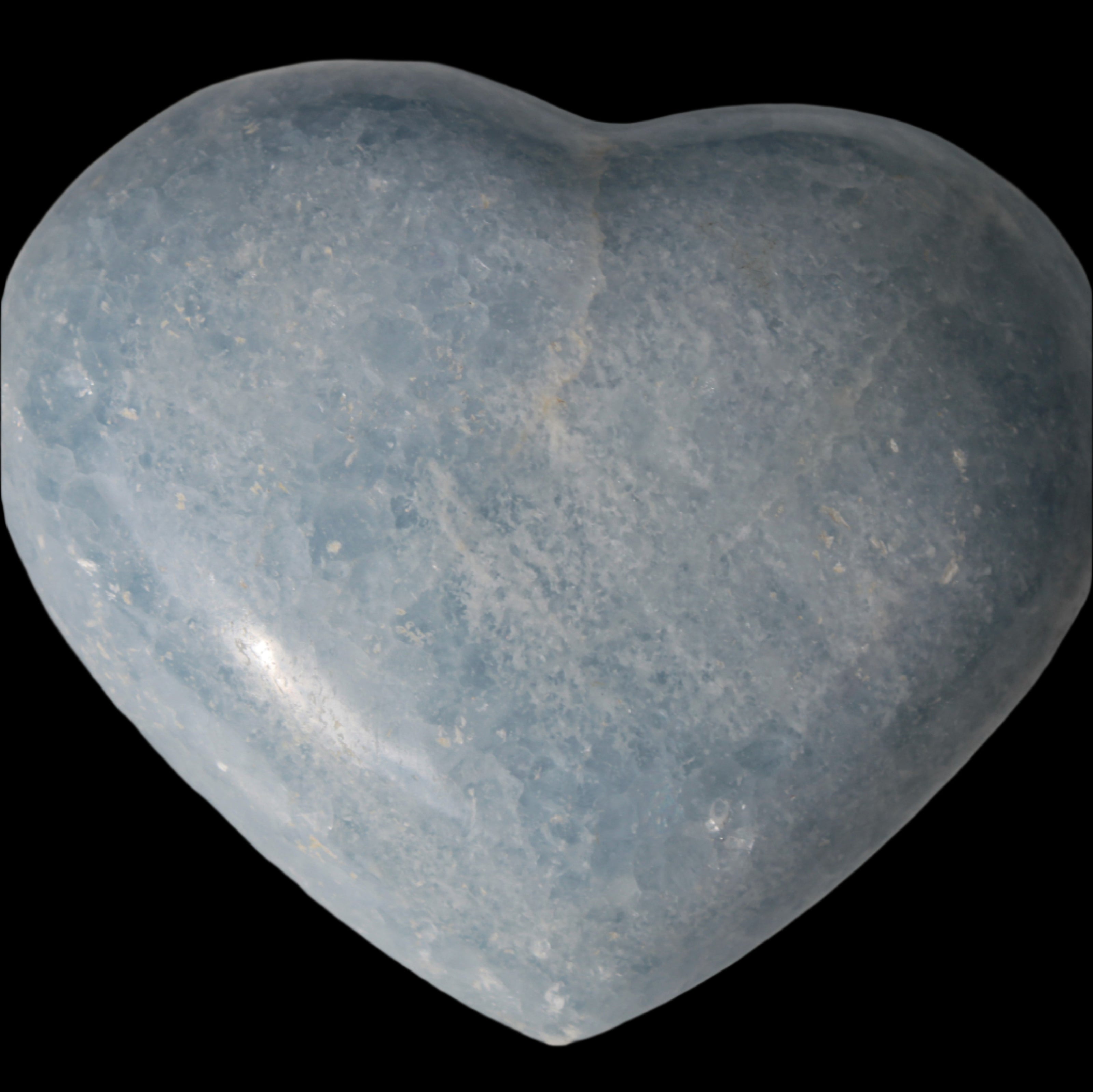 Celestite heart 542g - Rocks and Things Store