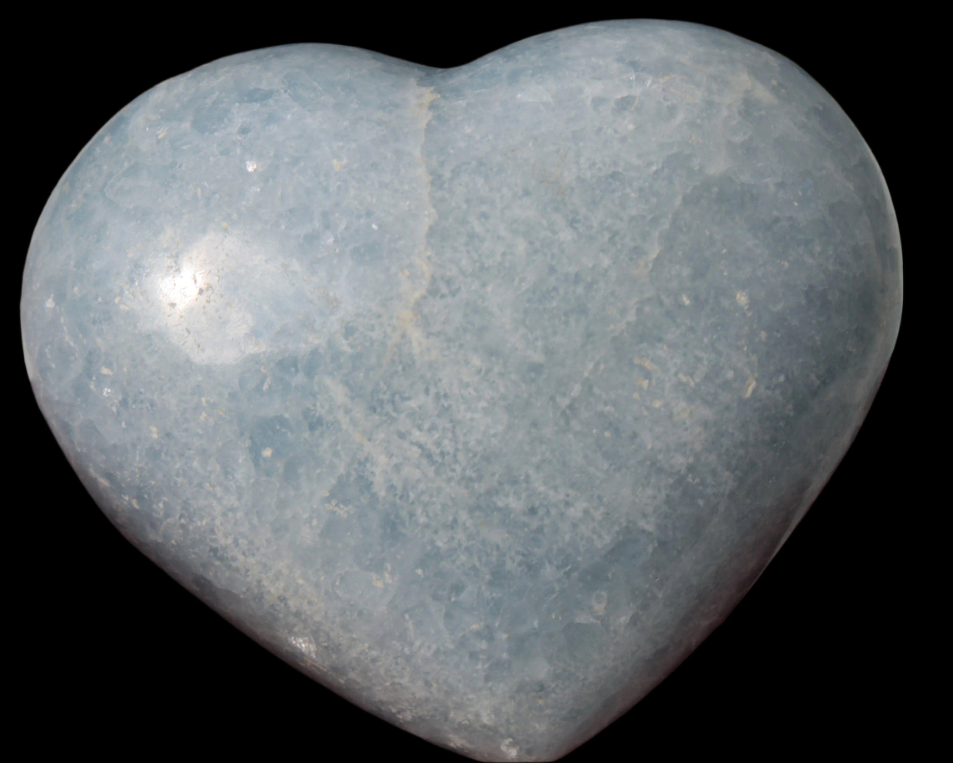 Celestite heart 542g - Rocks and Things Store