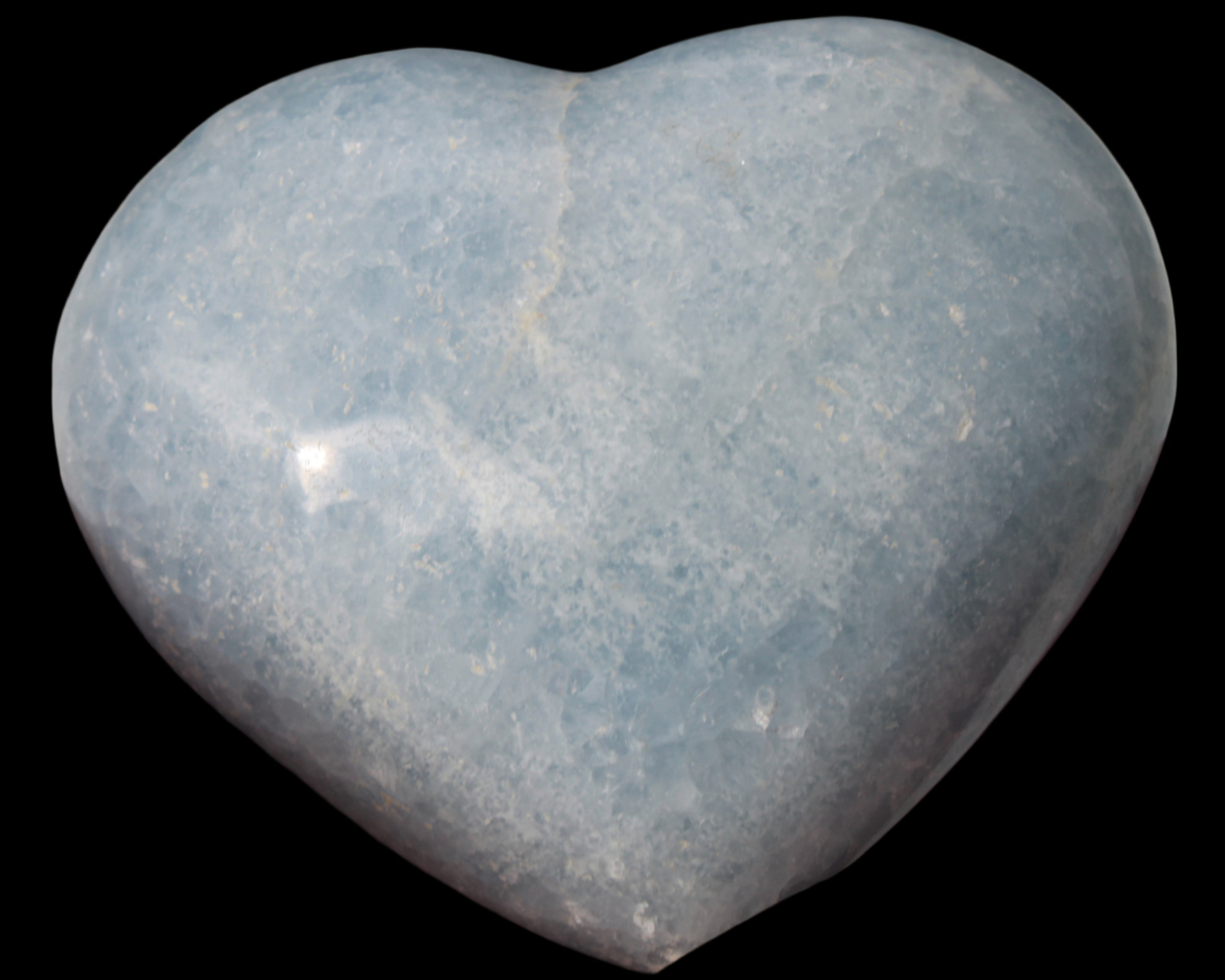 Celestite heart 542g - Rocks and Things Store