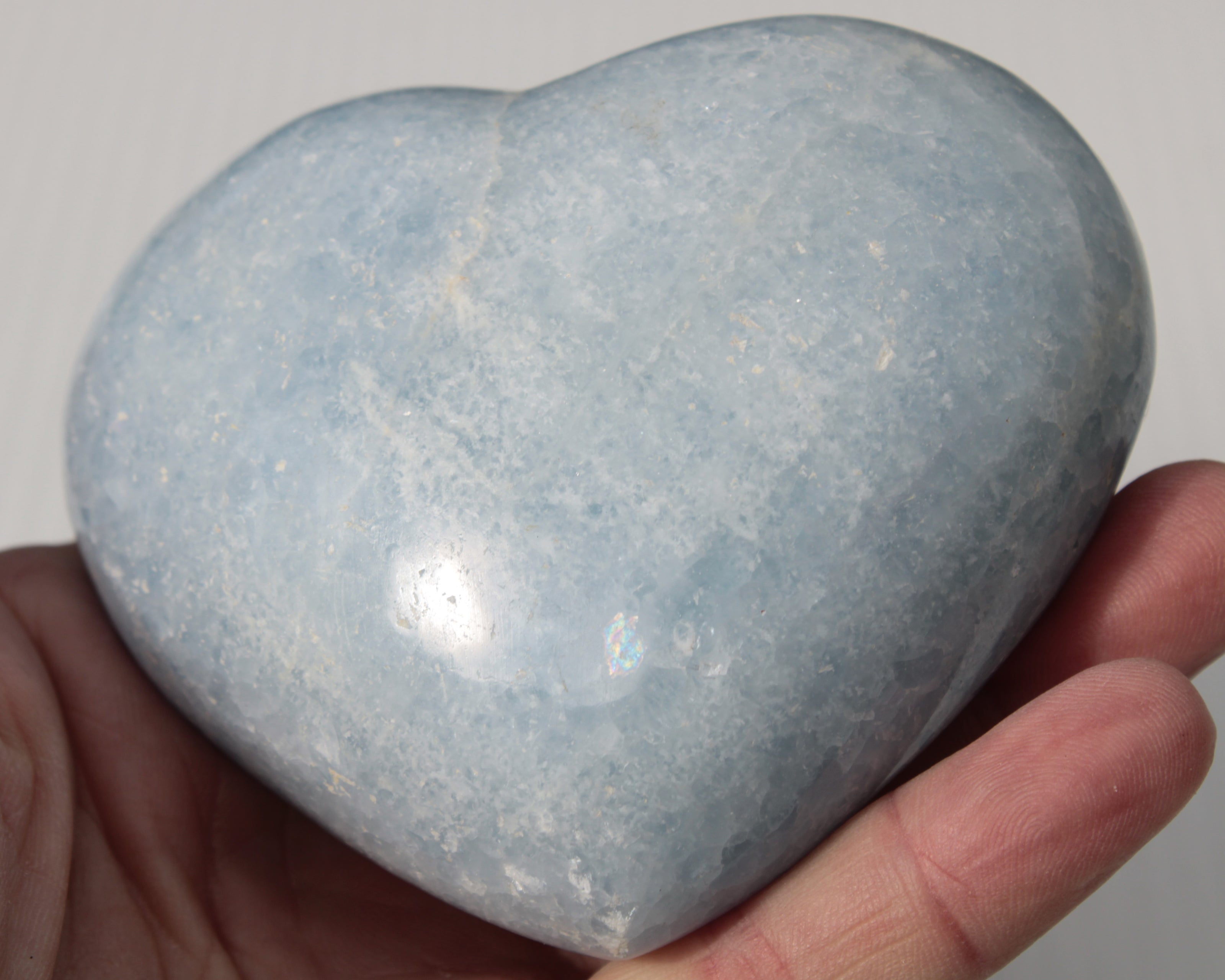 Celestite heart 542g Rocks and Things