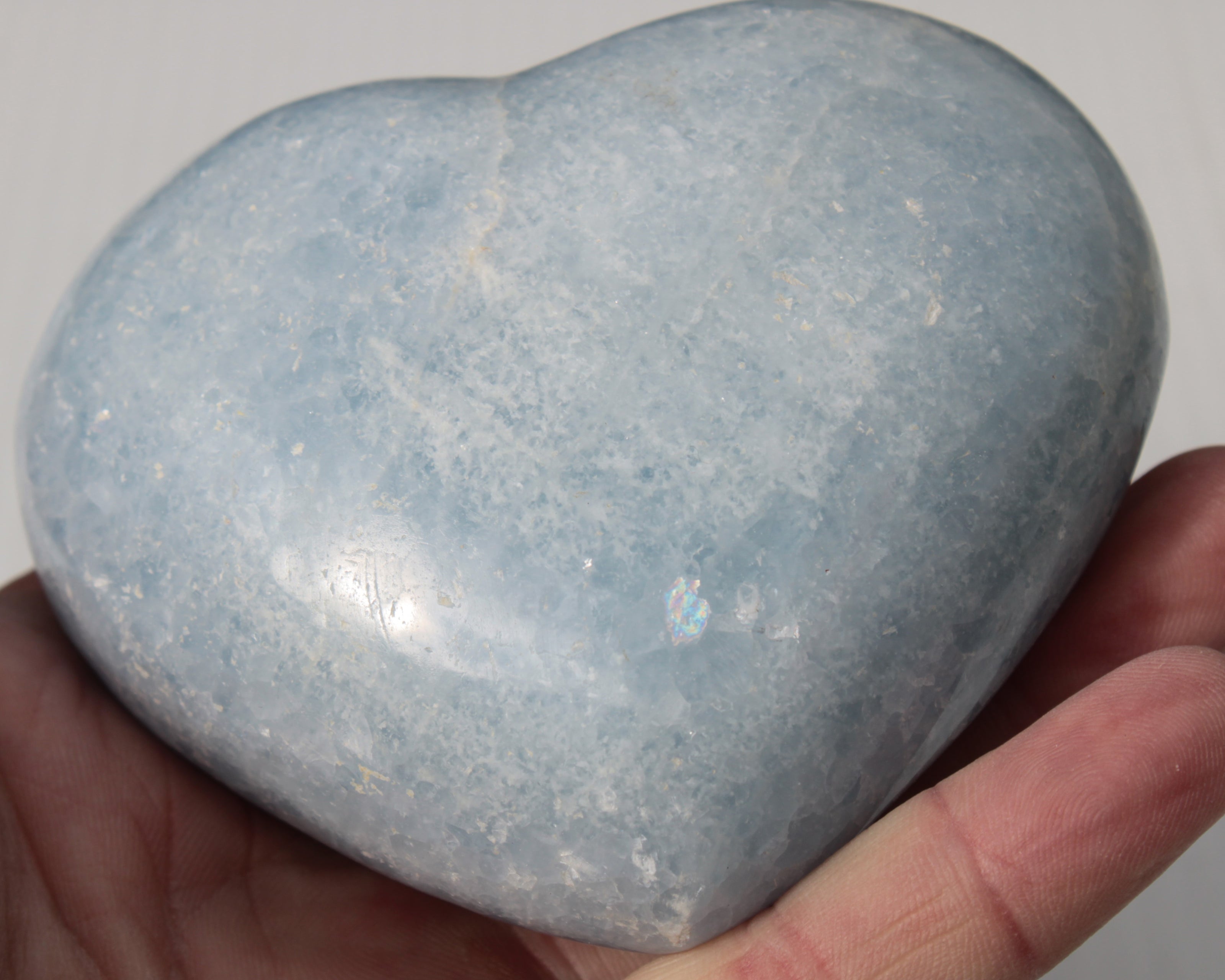 Celestite heart 542g Rocks and Things