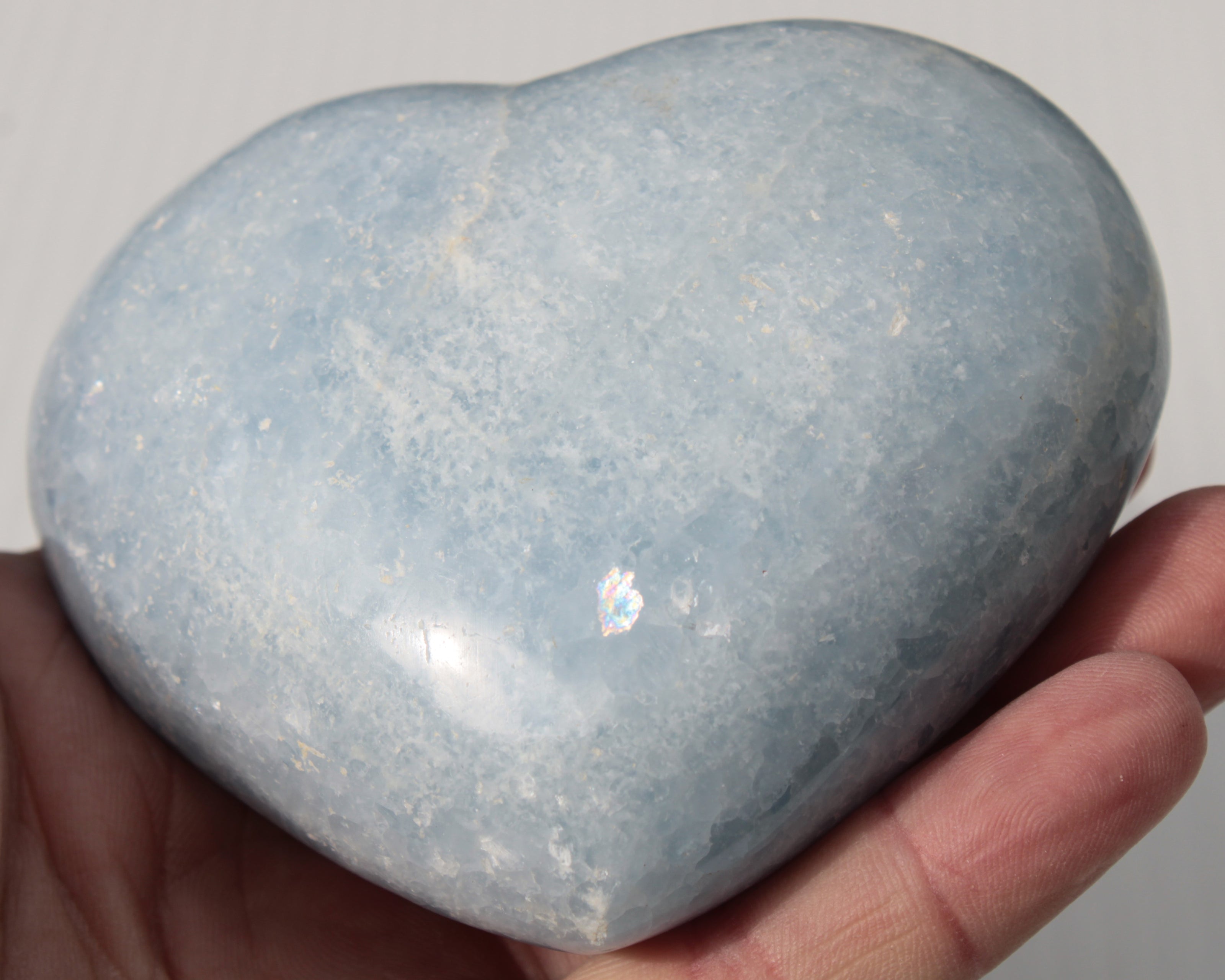 Celestite heart 542g Rocks and Things