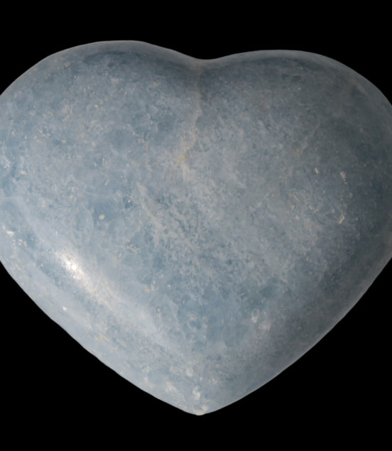 Celestite heart 542g in sunlight - Rocks and Things Store