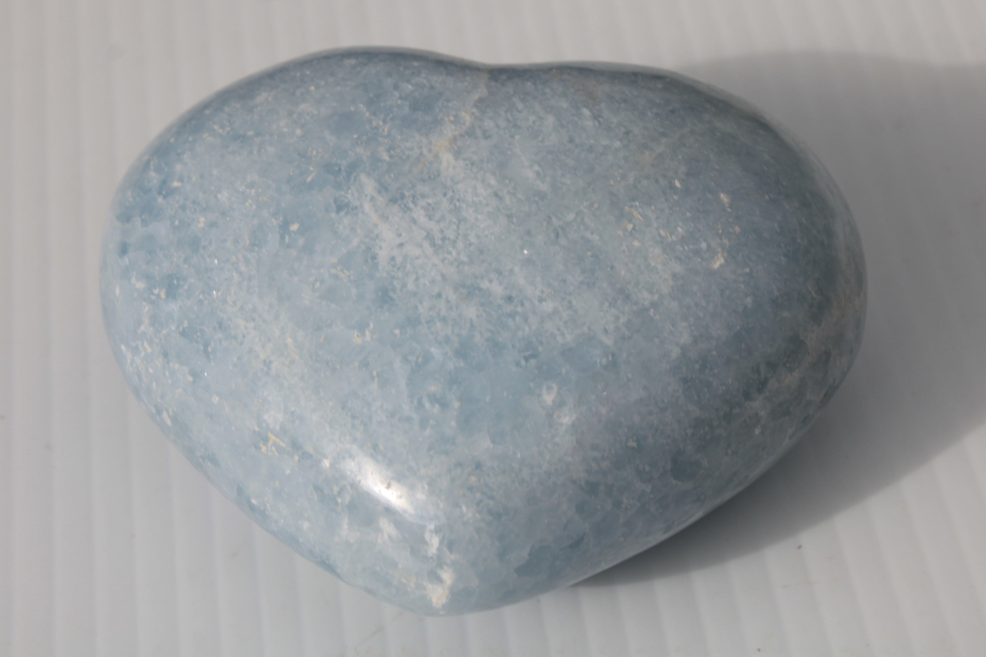 Celestite heart 542g Rocks and Things