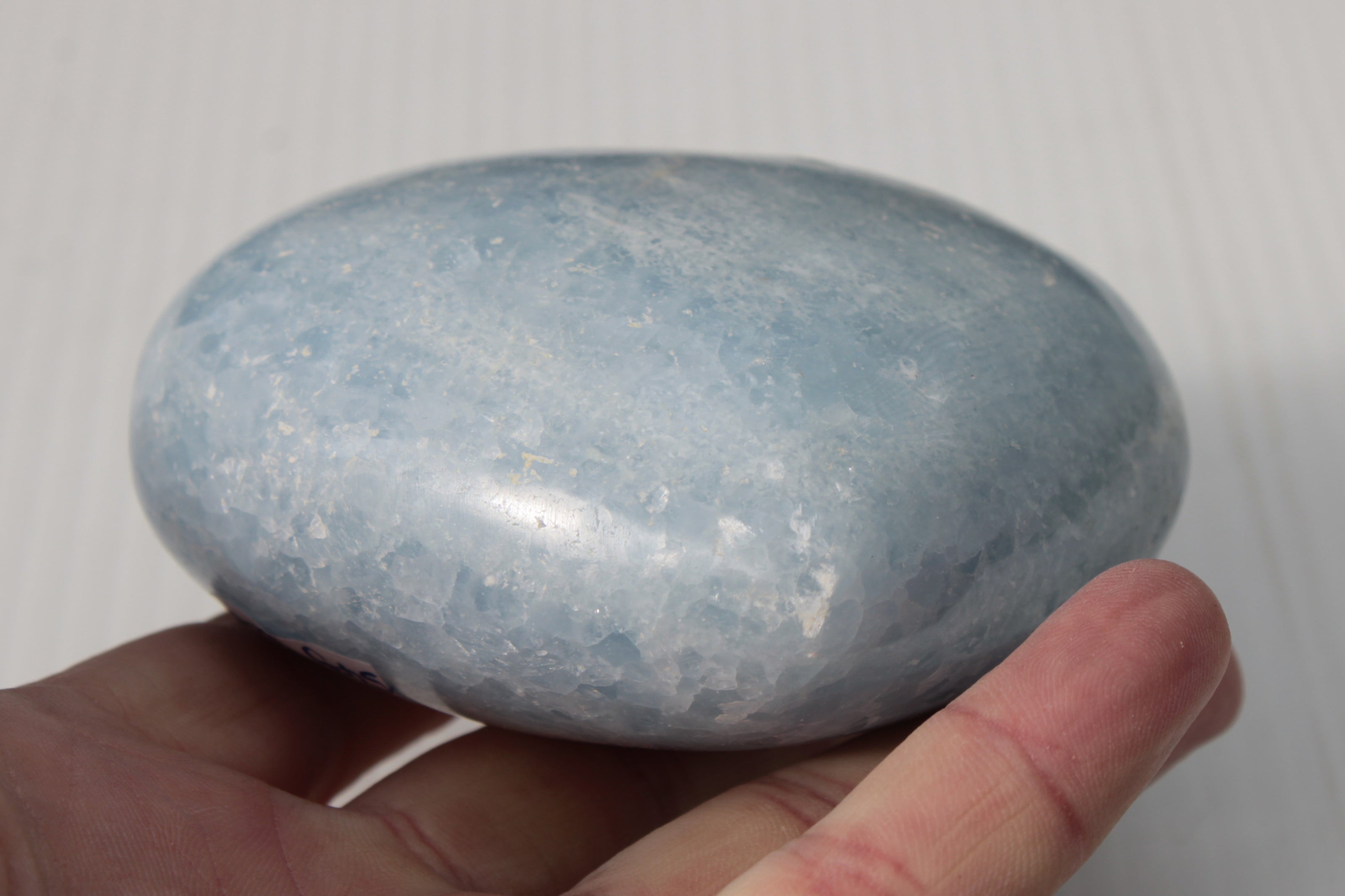 Celestite heart 542g Rocks and Things